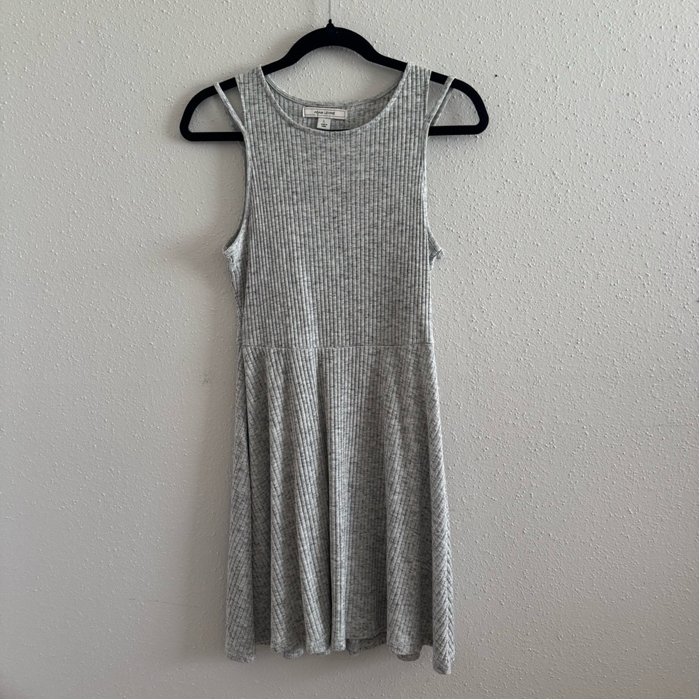 Adam Levine Gray Ribbed Sleeveless Tank Dress Size Large